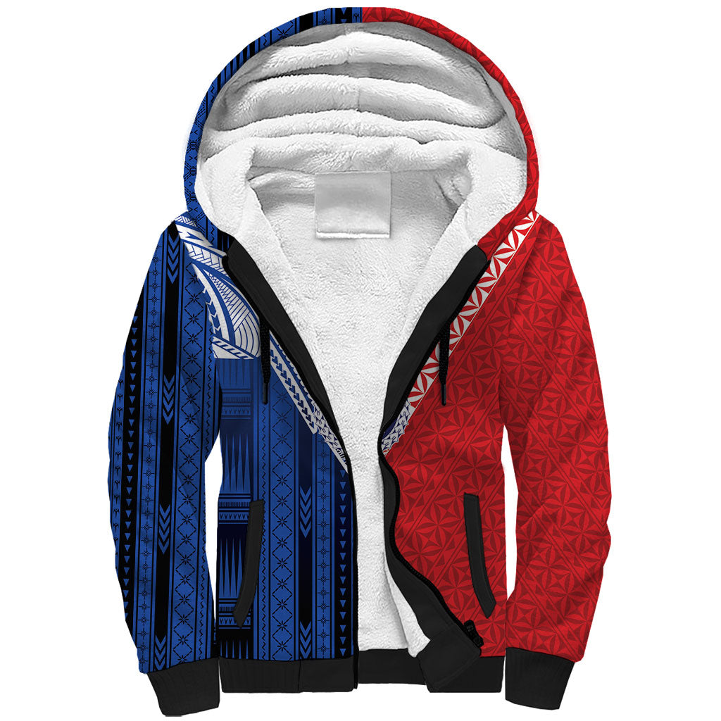 TokoUso Samoa Tonga Personalised Sherpa Hoodie Pacific Brotherhood Tribal Pattern LT9 Unisex Multicolor - Polynesian Pride