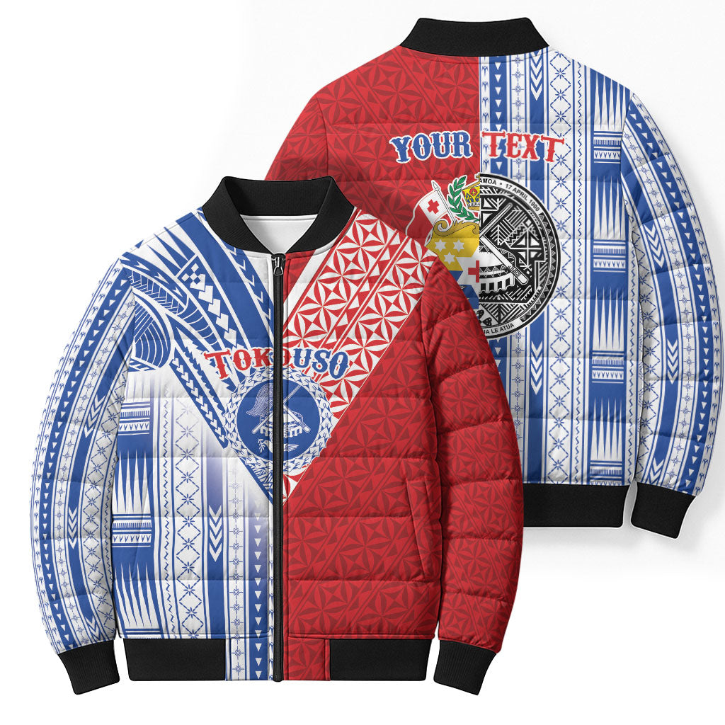 TokoUso American Samoa Tonga Personalised Bomber Puffer Jacket Pacific Brotherhood Tribal Pattern LT9 - Polynesian Pride