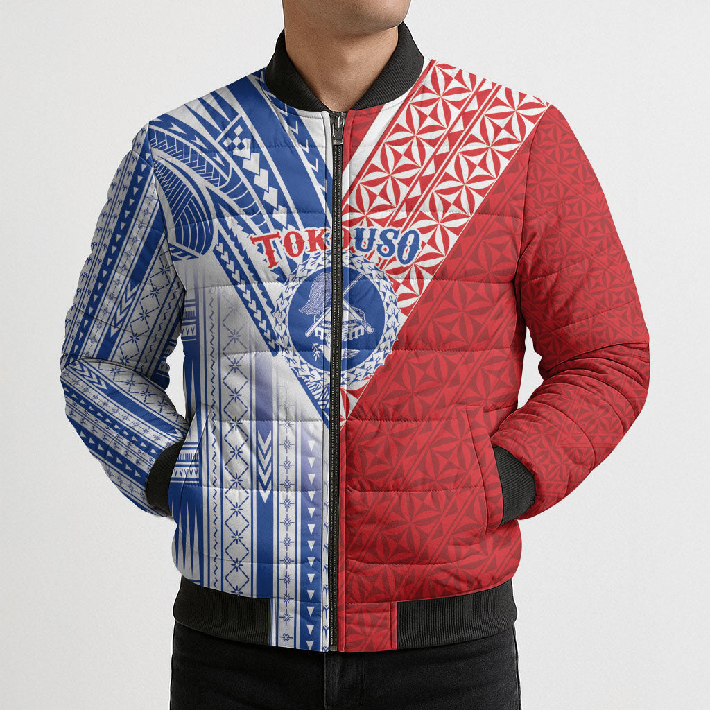 TokoUso American Samoa Tonga Personalised Bomber Puffer Jacket Pacific Brotherhood Tribal Pattern LT9 - Polynesian Pride