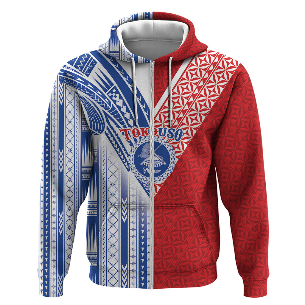 TokoUso American Samoa Tonga Personalised Hoodie Pacific Brotherhood Tribal Pattern LT9 Zip Hoodie Multicolor - Polynesian Pride