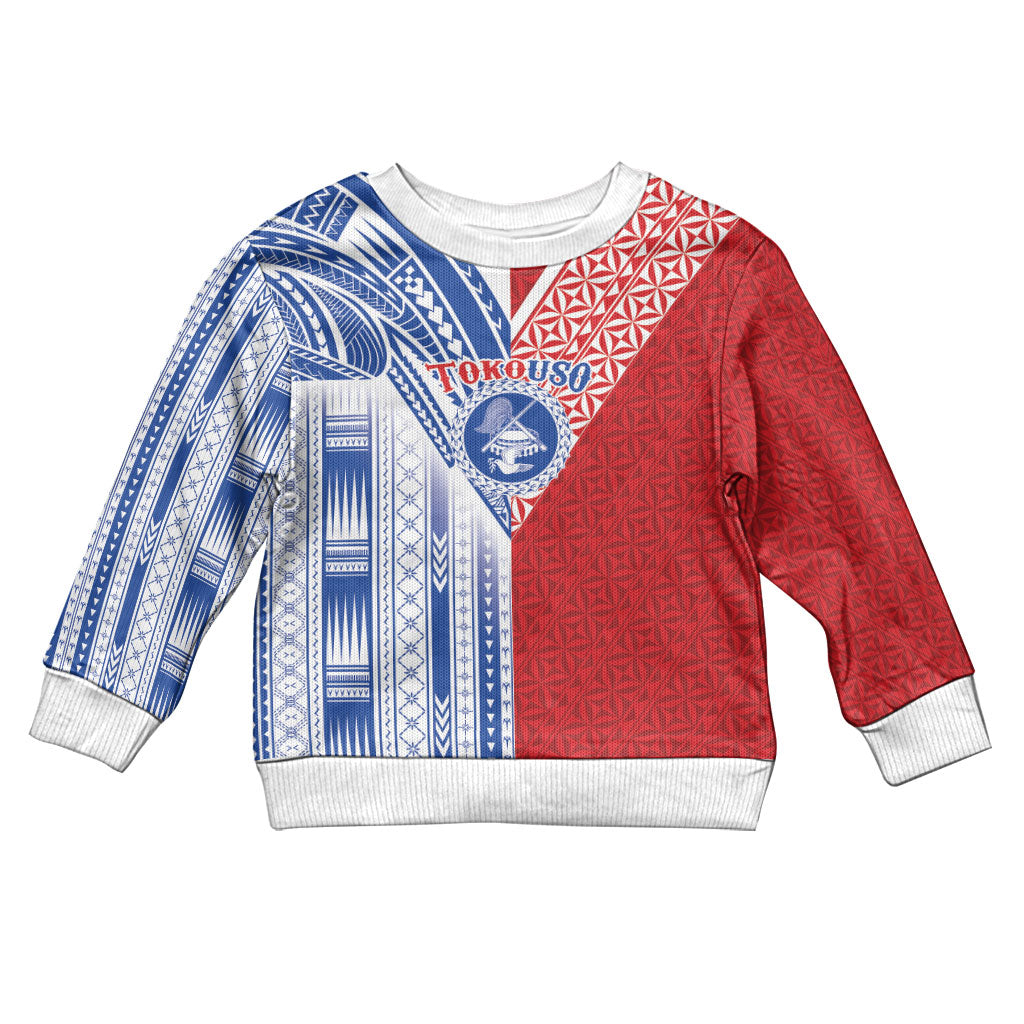 TokoUso American Samoa Tonga Personalised Kid Ugly Christmas Sweater Pacific Brotherhood Tribal Pattern LT9 Kid Multicolor - Polynesian Pride