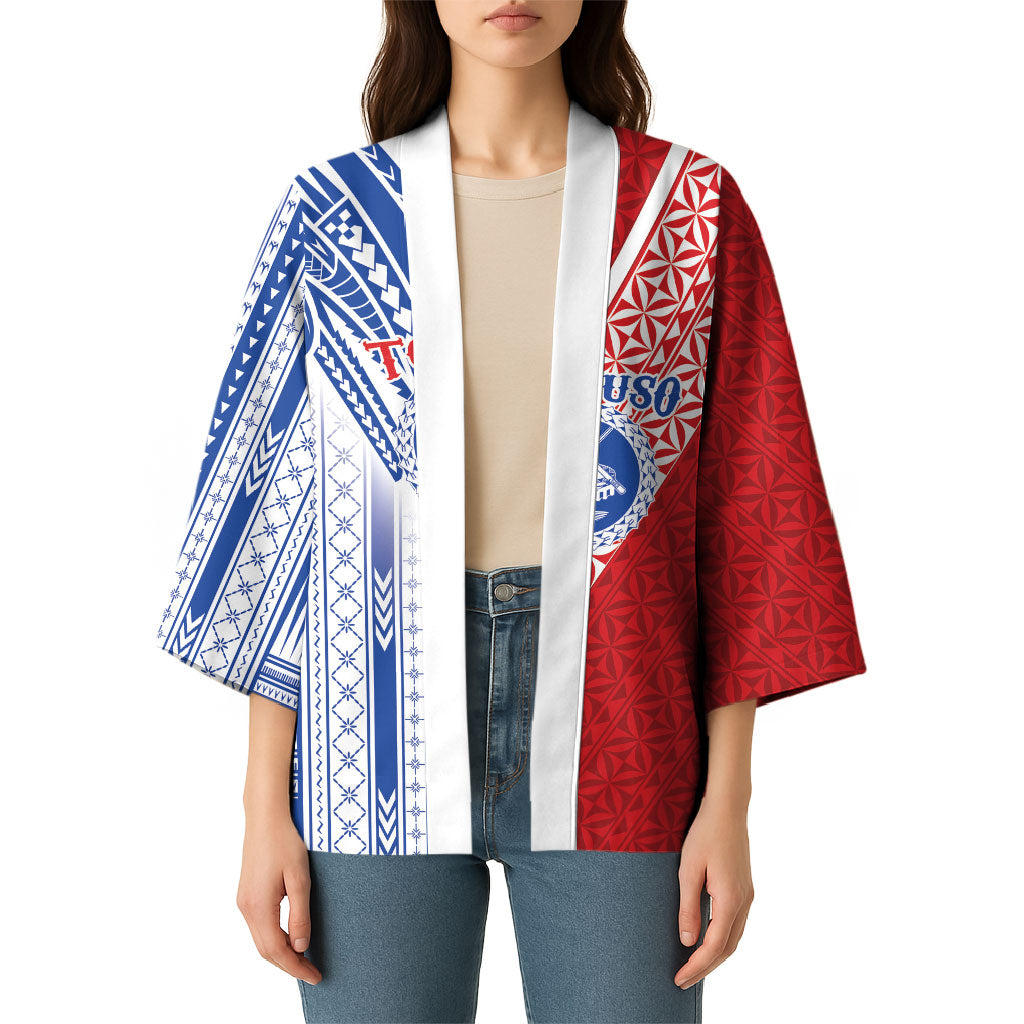 TokoUso American Samoa Tonga Personalised Kimono Pacific Brotherhood Tribal Pattern LT9 - Polynesian Pride