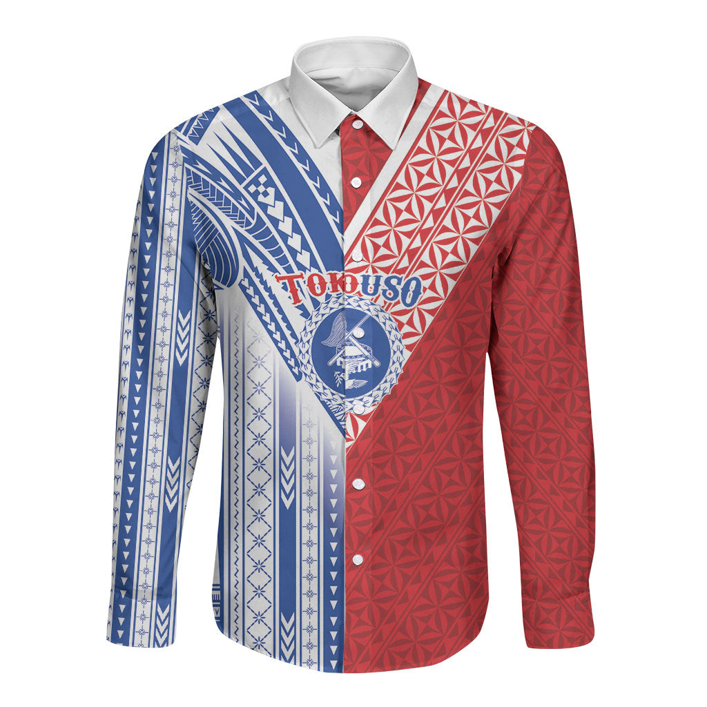 TokoUso American Samoa Tonga Personalised Long Sleeve Button Shirt Pacific Brotherhood Tribal Pattern LT9 Unisex Multicolor - Polynesian Pride