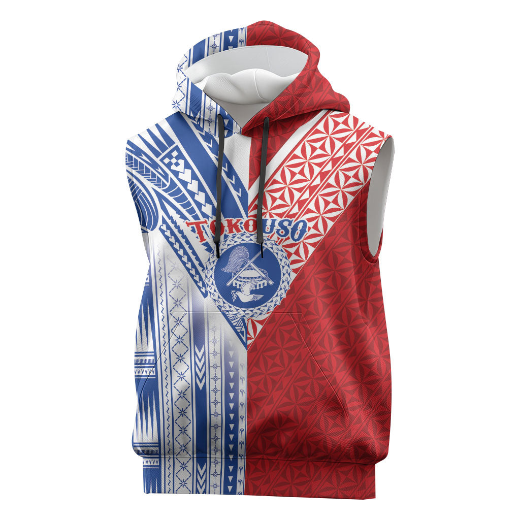 TokoUso American Samoa Tonga Personalised Sleeveless Hoodie Pacific Brotherhood Tribal Pattern LT9 Multicolor - Polynesian Pride