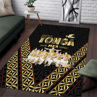 Mate Ma'a Tonga Area Rug Tongan Sipi Tau Ngatu Inspired Black LT9 Black - Polynesian Pride
