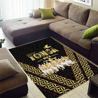 Mate Ma'a Tonga Area Rug Tongan Sipi Tau Ngatu Inspired Black LT9 - Polynesian Pride