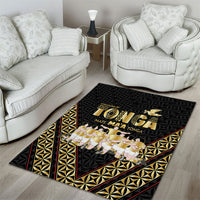 Mate Ma'a Tonga Area Rug Tongan Sipi Tau Ngatu Inspired Black LT9 - Polynesian Pride