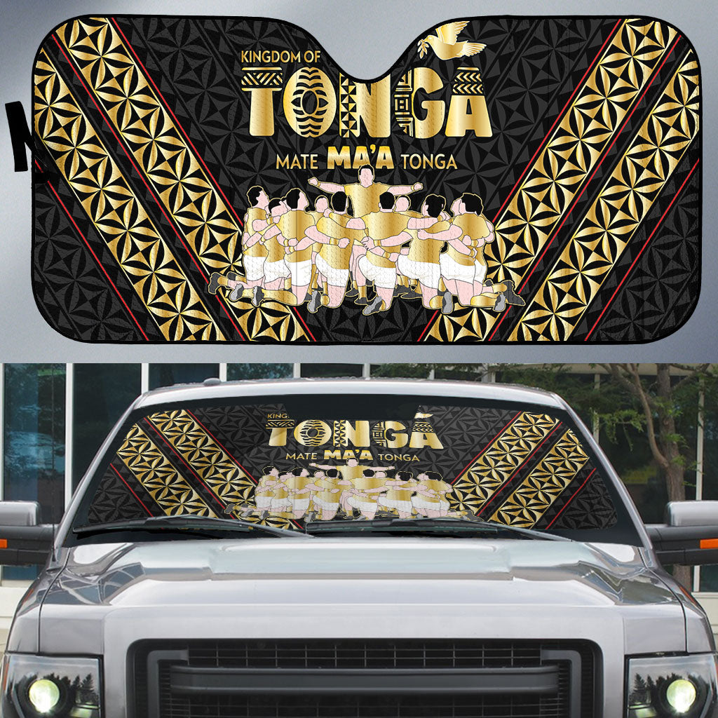 Mate Ma'a Tonga Auto Sun Shade Tongan Sipi Tau Ngatu Inspired Black LT9 Black - Polynesian Pride