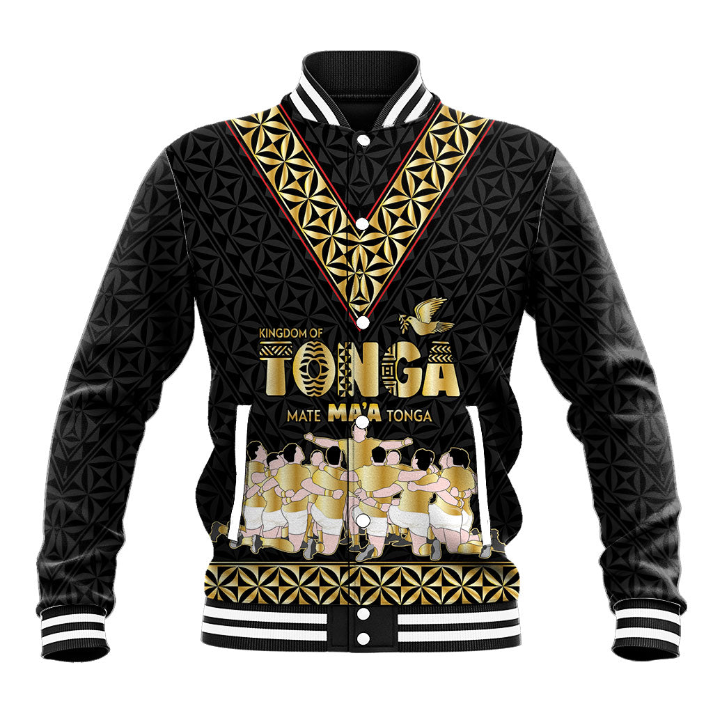 Mate Ma'a Tonga Custom Baseball Jacket Tongan Sipi Tau Ngatu Inspired Black LT9 Unisex Black - Polynesian Pride