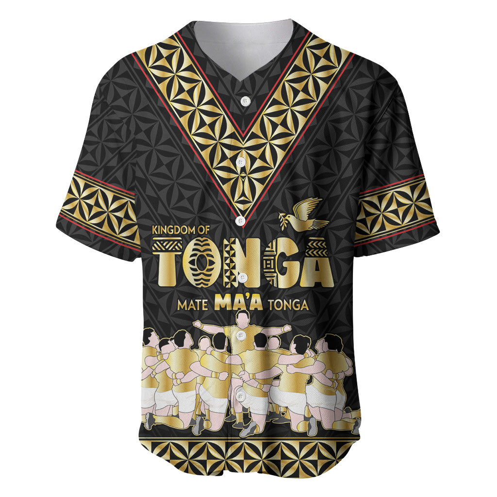Mate Ma'a Tonga Custom Baseball Jersey Tongan Sipi Tau Ngatu Inspired Black LT9 Black - Polynesian Pride
