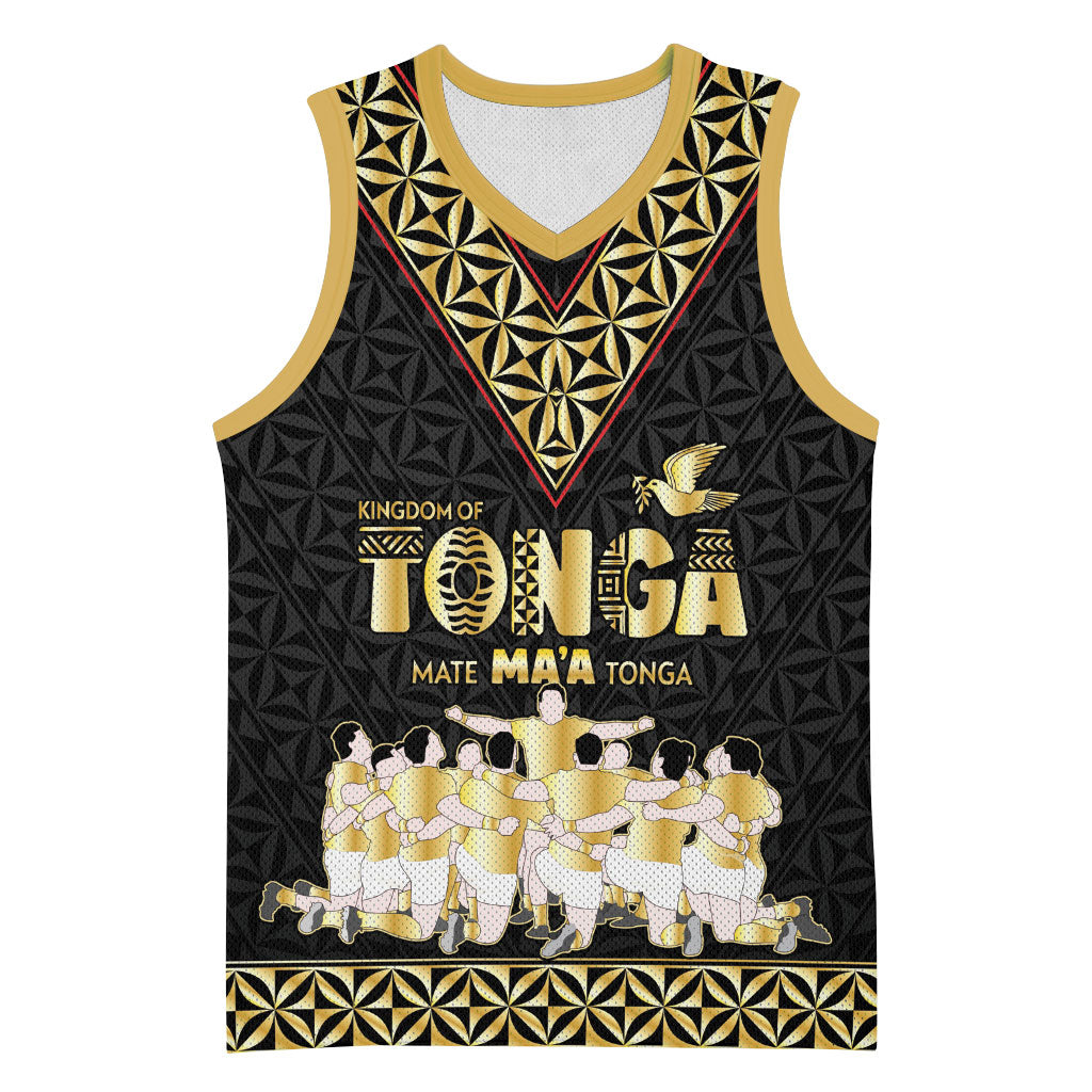 Mate Ma'a Tonga Custom Basketball Jersey Tongan Sipi Tau Ngatu Inspired Black LT9 Unisex Black - Polynesian Pride