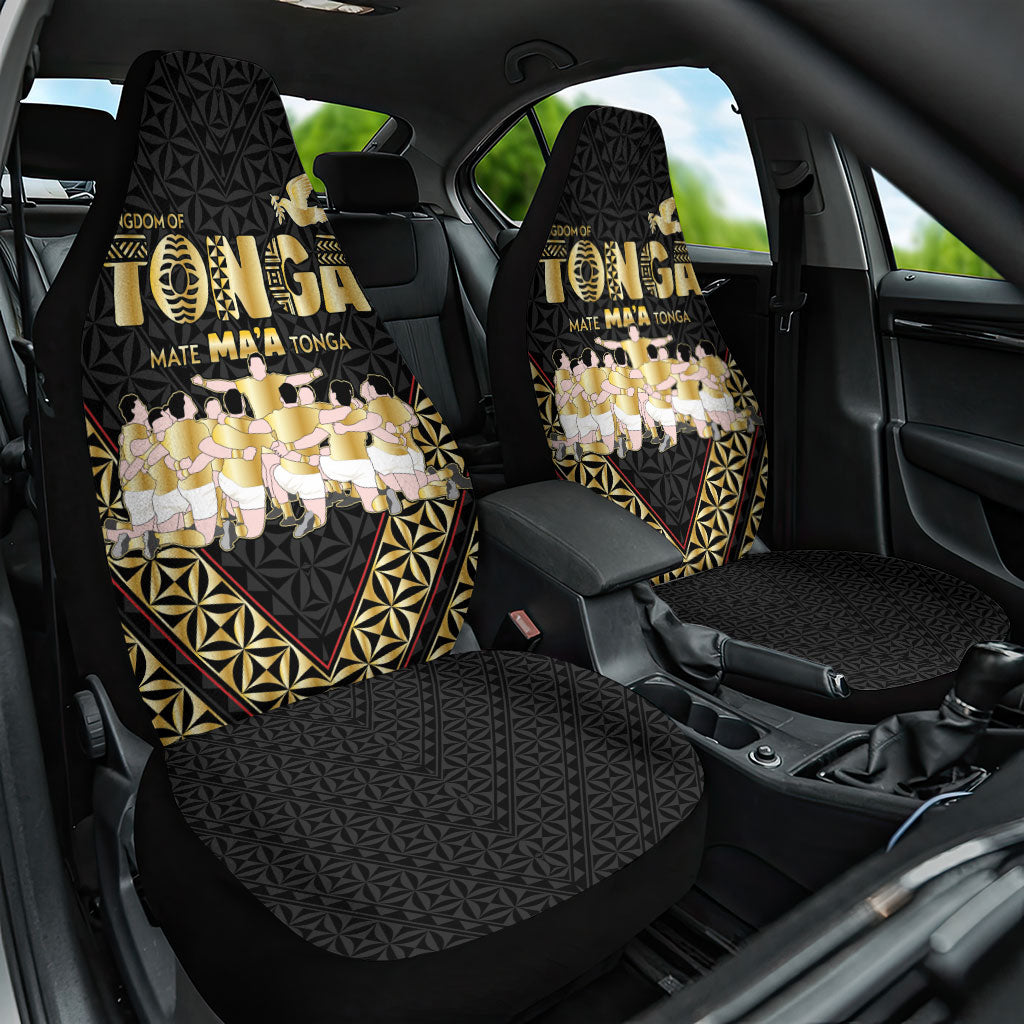 Mate Ma'a Tonga Car Seat Cover Tongan Sipi Tau Ngatu Inspired Black LT9 One Size Black - Polynesian Pride