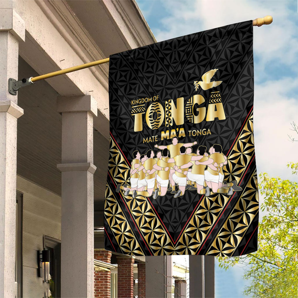Mate Ma'a Tonga Garden Flag Tongan Sipi Tau Ngatu Inspired Black LT9 House Flag Black - Polynesian Pride