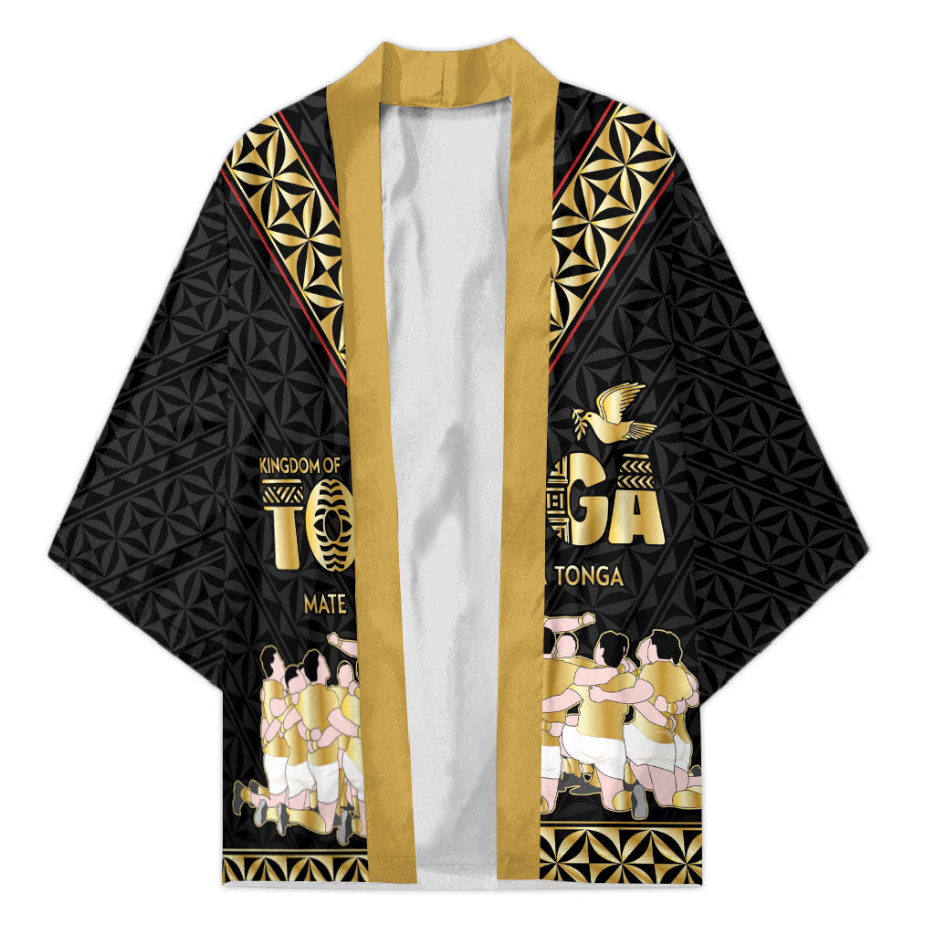 Mate Ma'a Tonga Custom Kimono Tongan Sipi Tau Ngatu Inspired Black LT9 Unisex Black - Polynesian Pride
