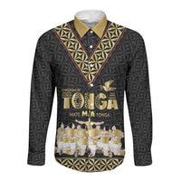 Mate Ma'a Tonga Custom Long Sleeve Button Shirt Tongan Sipi Tau Ngatu Inspired Black LT9 Unisex Black - Polynesian Pride