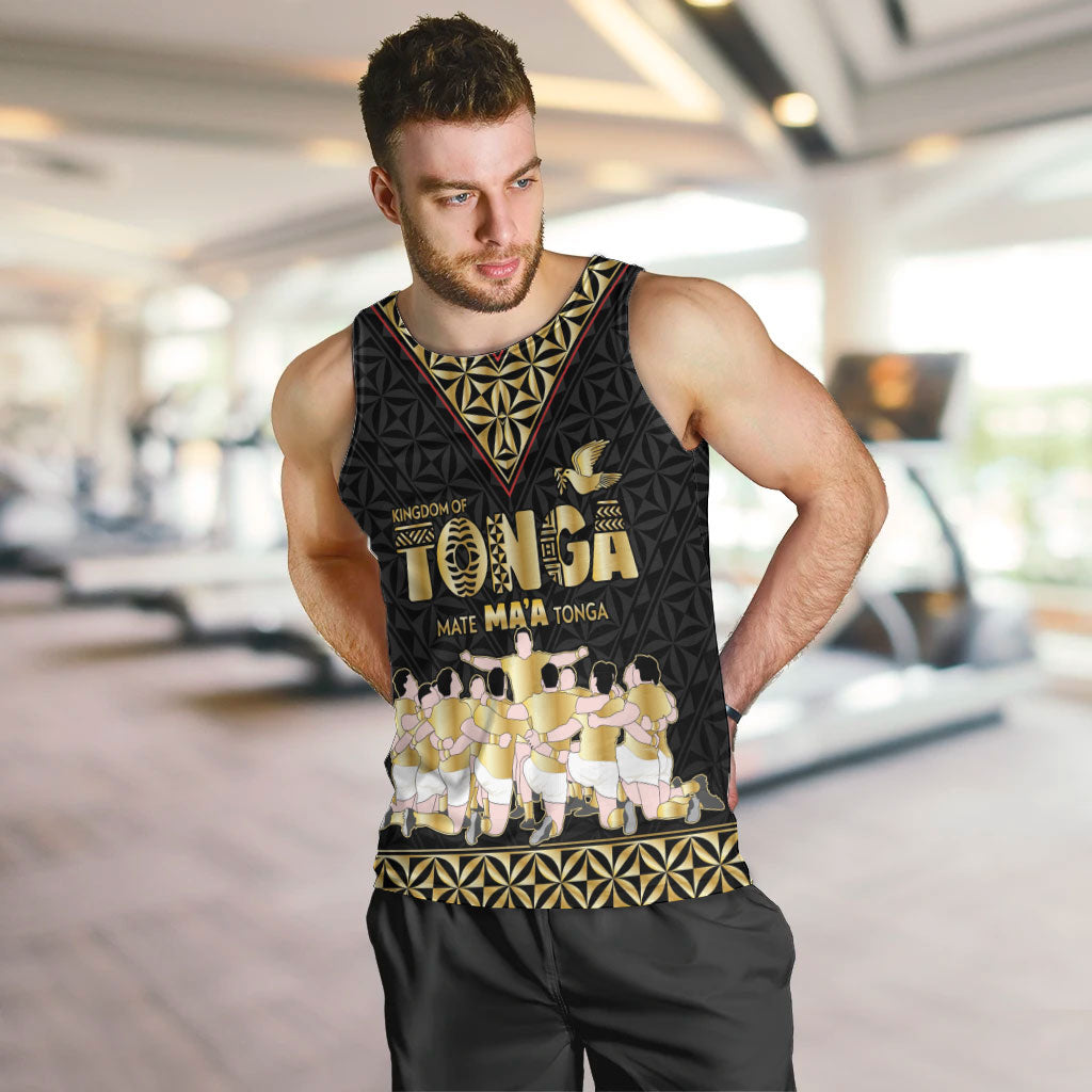Mate Ma'a Tonga Custom Men Tank Top Tongan Sipi Tau Ngatu Inspired Black LT9 Black - Polynesian Pride