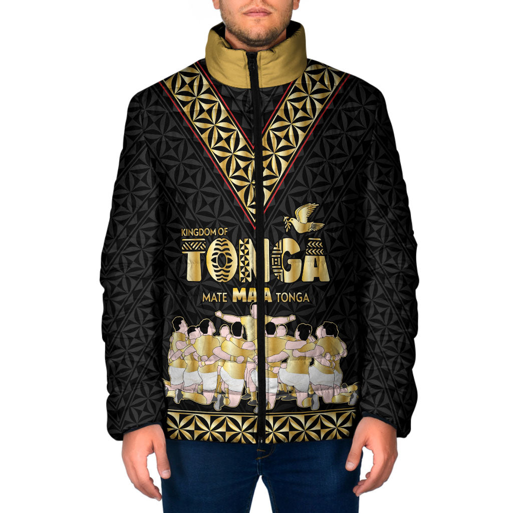 Mate Ma'a Tonga Custom Padded Jacket Tongan Sipi Tau Ngatu Inspired Black LT9 Men Black - Polynesian Pride