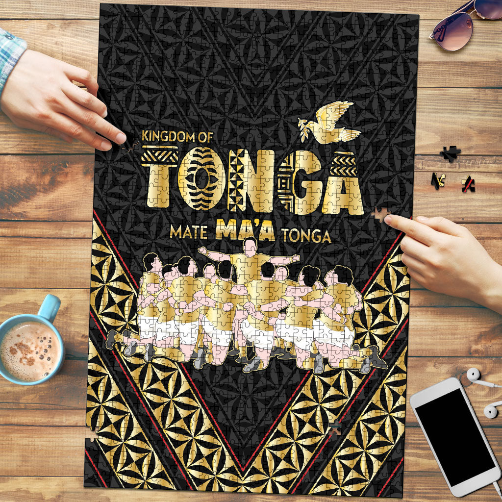 Mate Ma'a Tonga Puzzle Tongan Sipi Tau Ngatu Inspired Black LT9 Black - Polynesian Pride