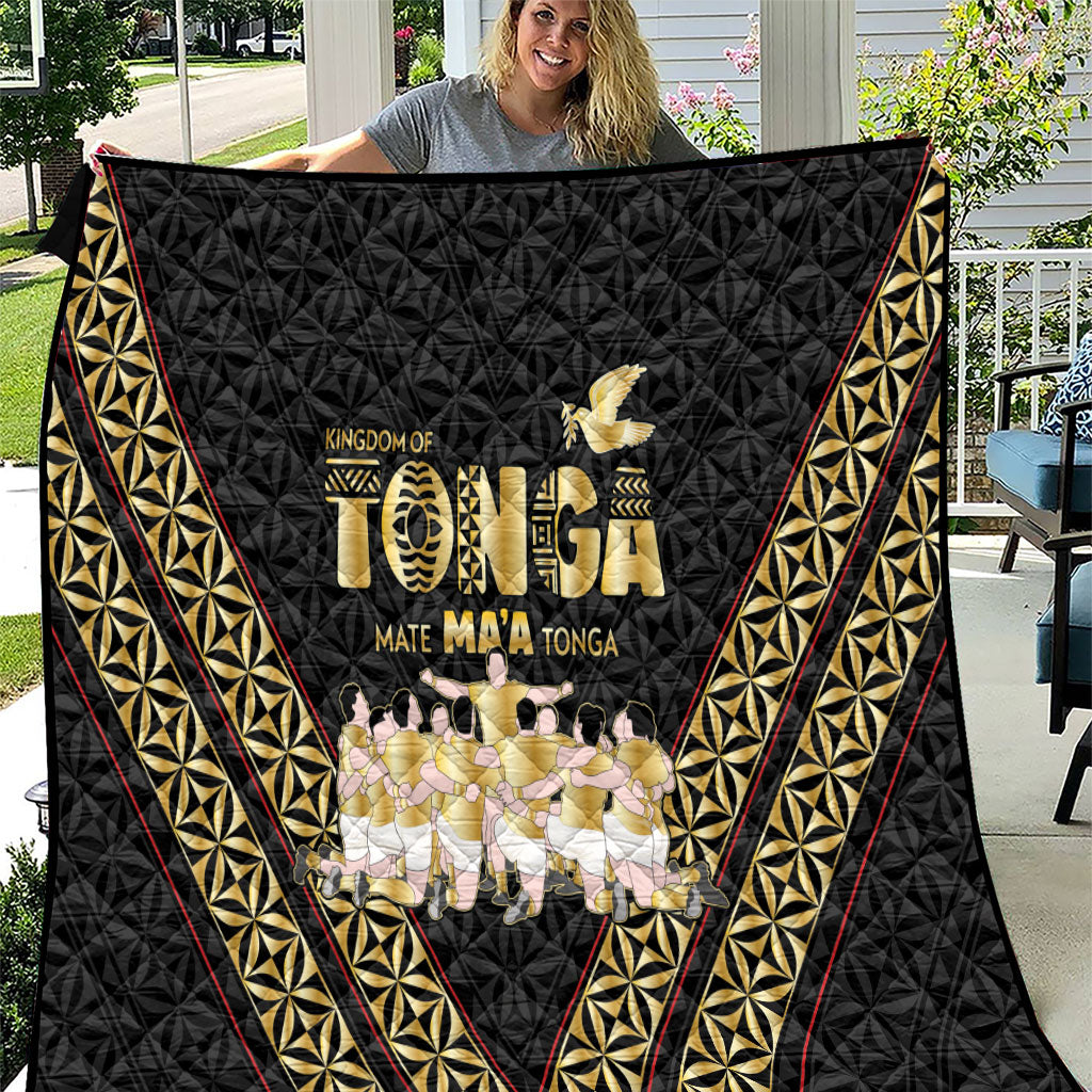 Mate Ma'a Tonga Quilt Tongan Sipi Tau Ngatu Inspired Black LT9 Black - Polynesian Pride