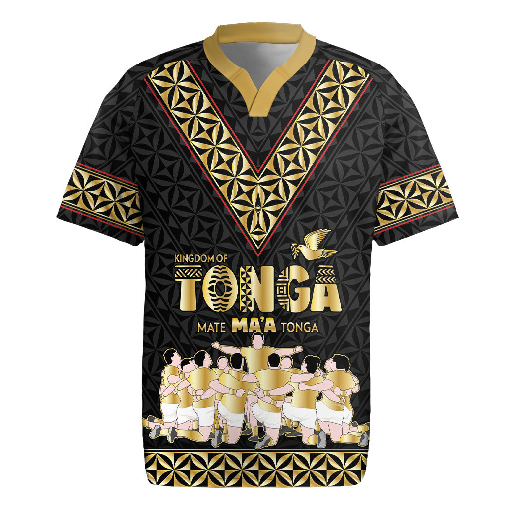 Mate Ma'a Tonga Custom Rugby Jersey Tongan Sipi Tau Ngatu Inspired Black LT9 Black - Polynesian Pride