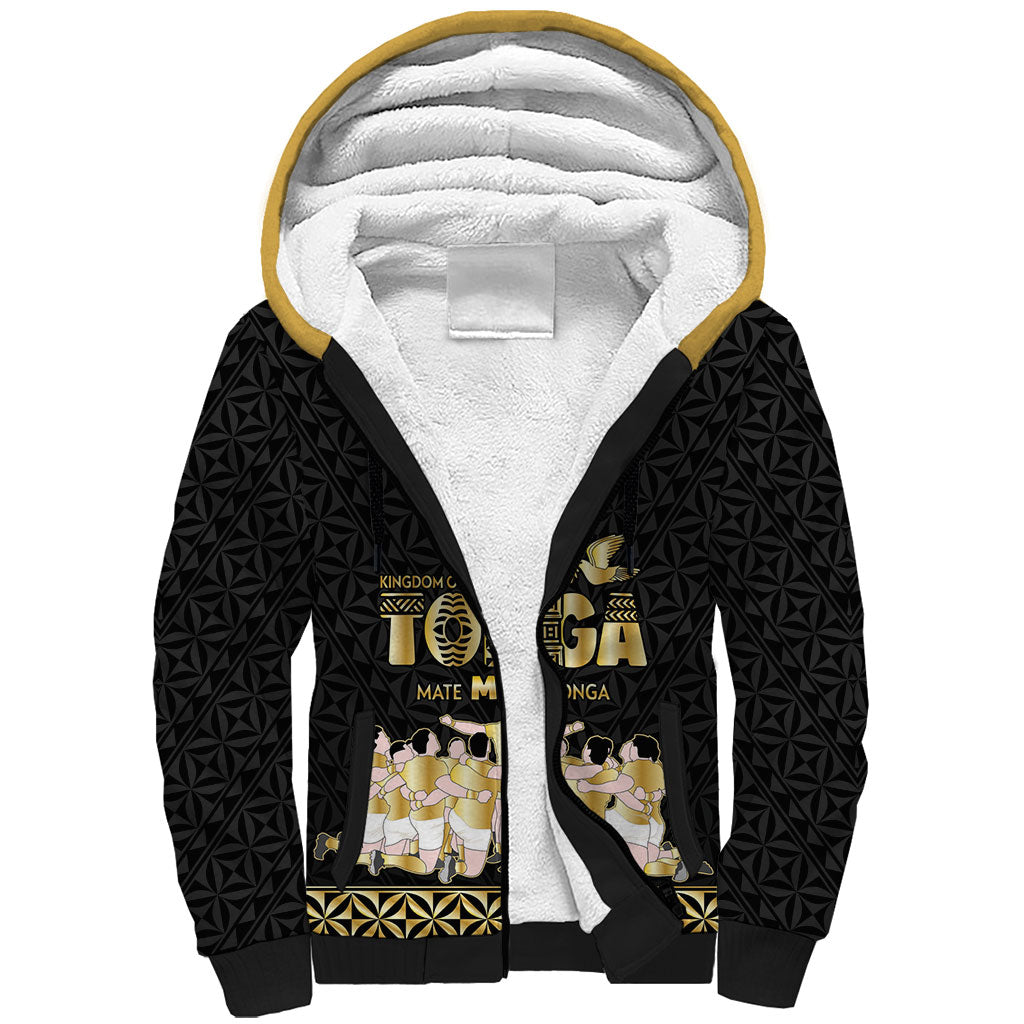 Mate Ma'a Tonga Custom Sherpa Hoodie Tongan Sipi Tau Ngatu Inspired Black LT9 Unisex Black - Polynesian Pride