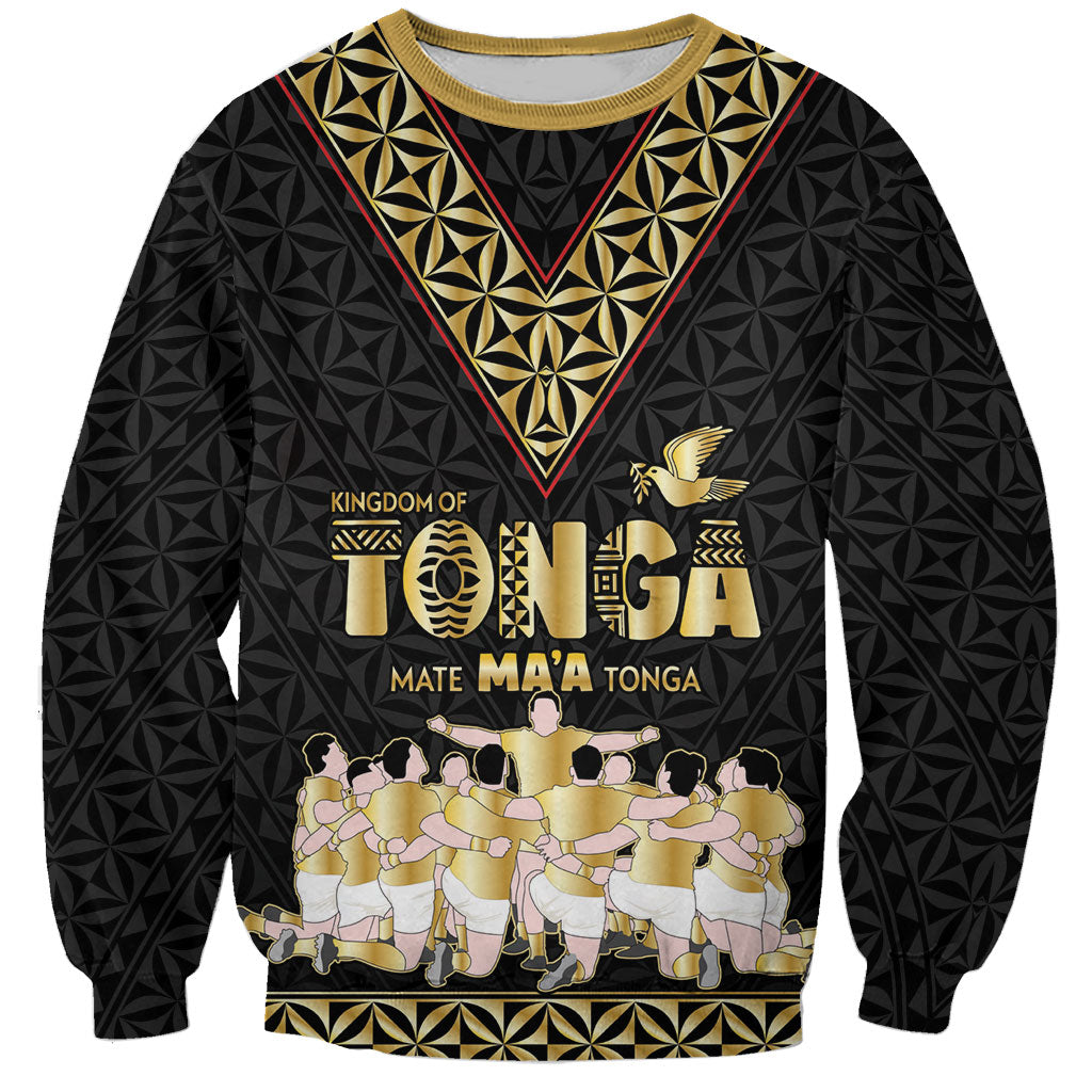 Mate Ma'a Tonga Custom Sweatshirt Tongan Sipi Tau Ngatu Inspired Black LT9 Unisex Black - Polynesian Pride