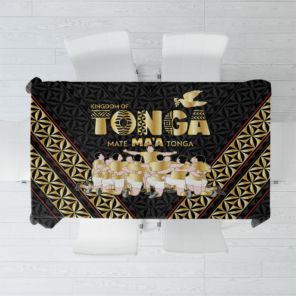 Mate Ma'a Tonga Tablecloth Tongan Sipi Tau Ngatu Inspired Black LT9 Black - Polynesian Pride
