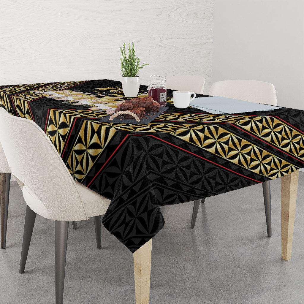 Mate Ma'a Tonga Tablecloth Tongan Sipi Tau Ngatu Inspired Black LT9 - Polynesian Pride