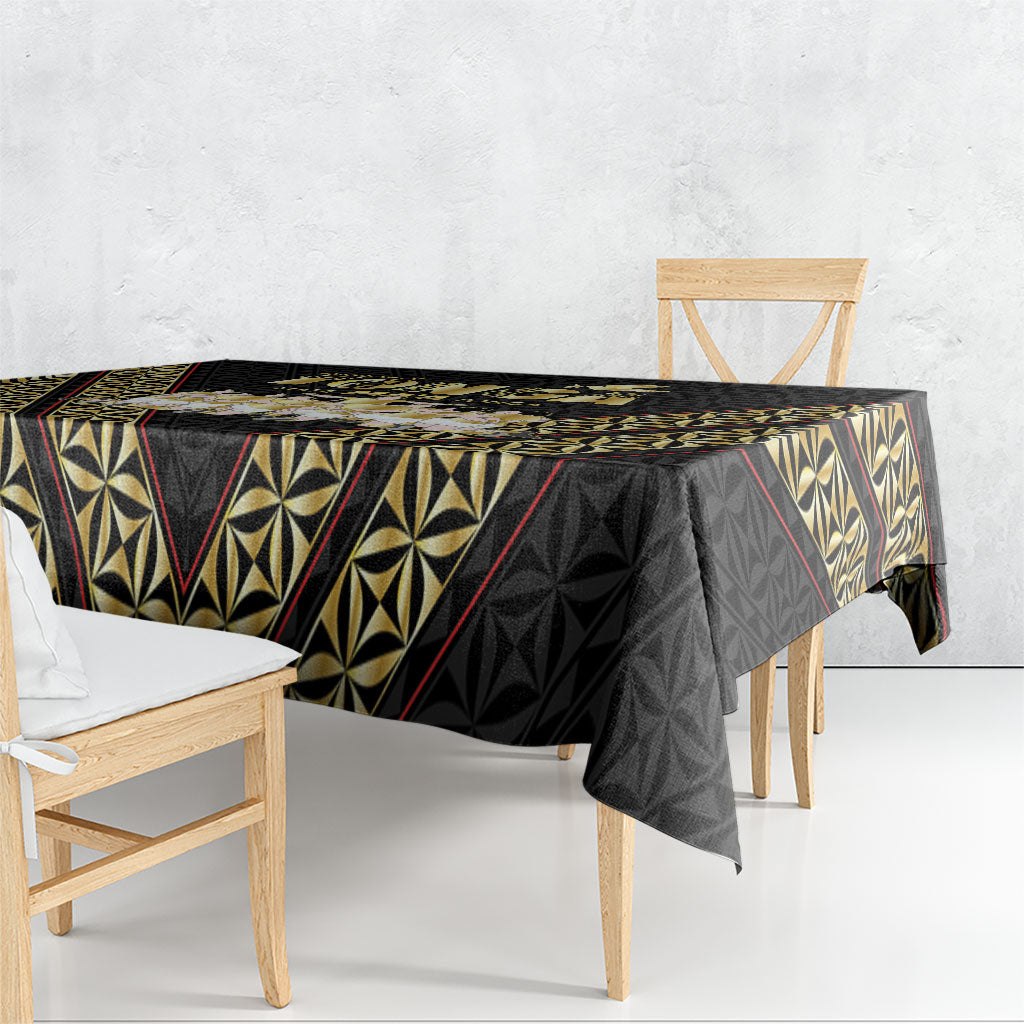 Mate Ma'a Tonga Tablecloth Tongan Sipi Tau Ngatu Inspired Black LT9 - Polynesian Pride