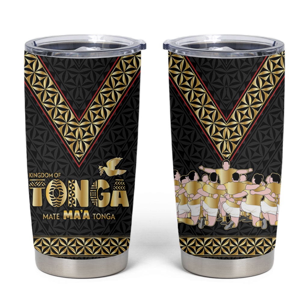 Mate Ma'a Tonga Tumbler Cup Tongan Sipi Tau Ngatu Inspired Black LT9 Black - Polynesian Pride