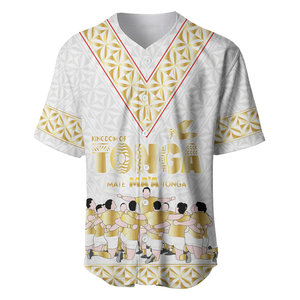 Mate Ma'a Tonga Custom Baseball Jersey Tongan Sipi Tau Ngatu Inspired Gold LT9 Gold - Polynesian Pride