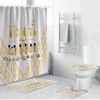 Mate Ma'a Tonga Bathroom Set Tongan Sipi Tau Ngatu Inspired Gold LT9 Bathroom Set (4 pcs) Gold - Polynesian Pride