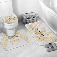 Mate Ma'a Tonga Bathroom Set Tongan Sipi Tau Ngatu Inspired Gold LT9 Mat Set Only (3 pcs) One Size Gold - Polynesian Pride