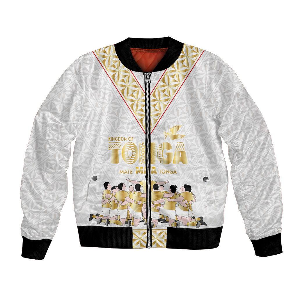 Mate Ma'a Tonga Custom Bomber Jacket Tongan Sipi Tau Ngatu Inspired Gold LT9 Unisex Gold - Polynesian Pride