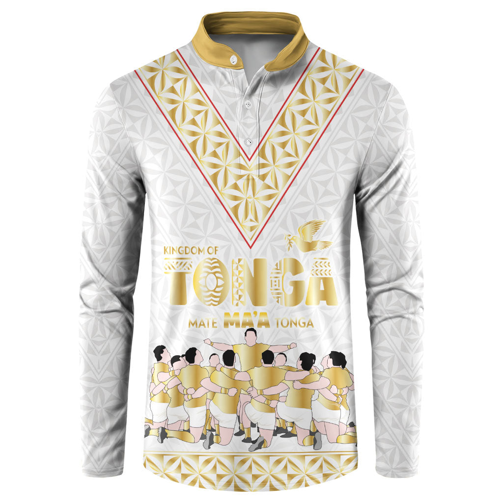 Mate Ma'a Tonga Custom Button Sweatshirt Tongan Sipi Tau Ngatu Inspired Gold LT9 Gold - Polynesian Pride