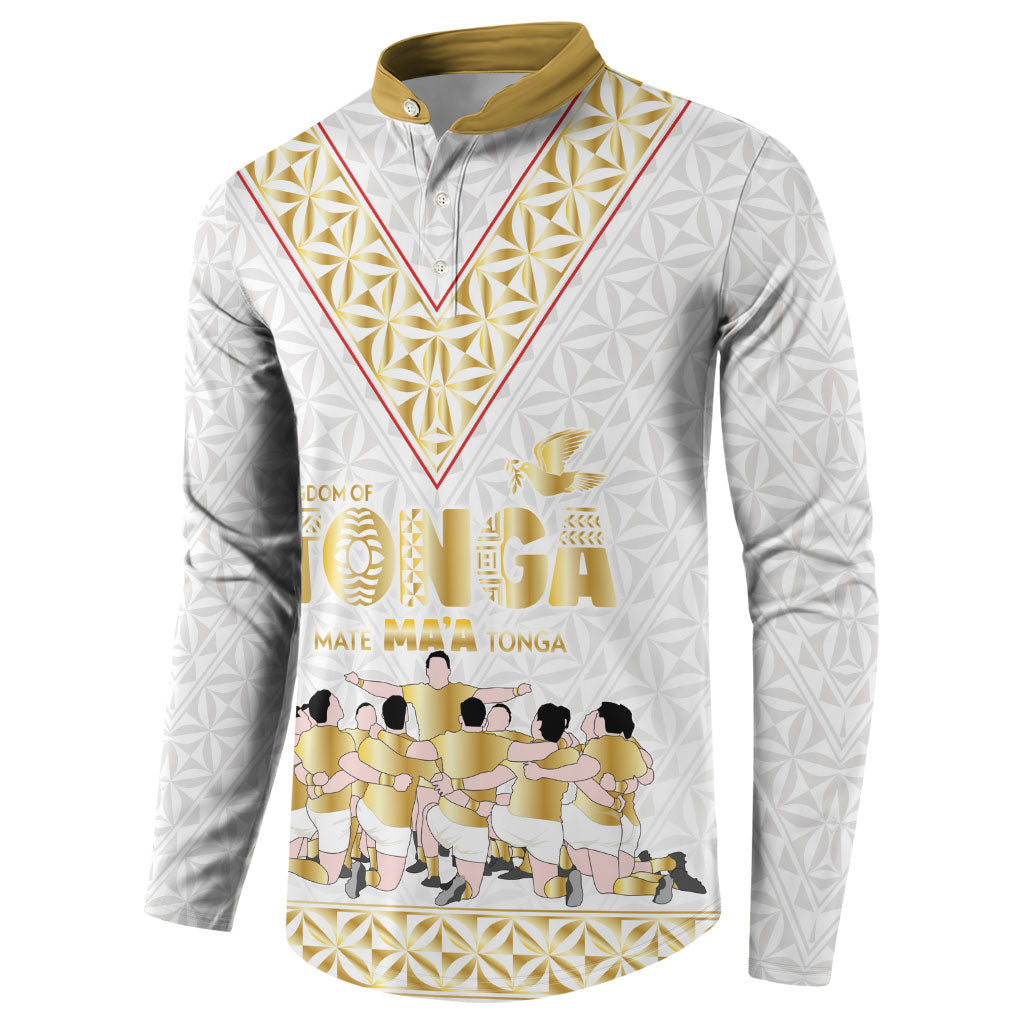 Mate Ma'a Tonga Custom Button Sweatshirt Tongan Sipi Tau Ngatu Inspired Gold LT9 - Polynesian Pride