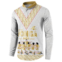 Mate Ma'a Tonga Custom Button Sweatshirt Tongan Sipi Tau Ngatu Inspired Gold LT9 - Polynesian Pride