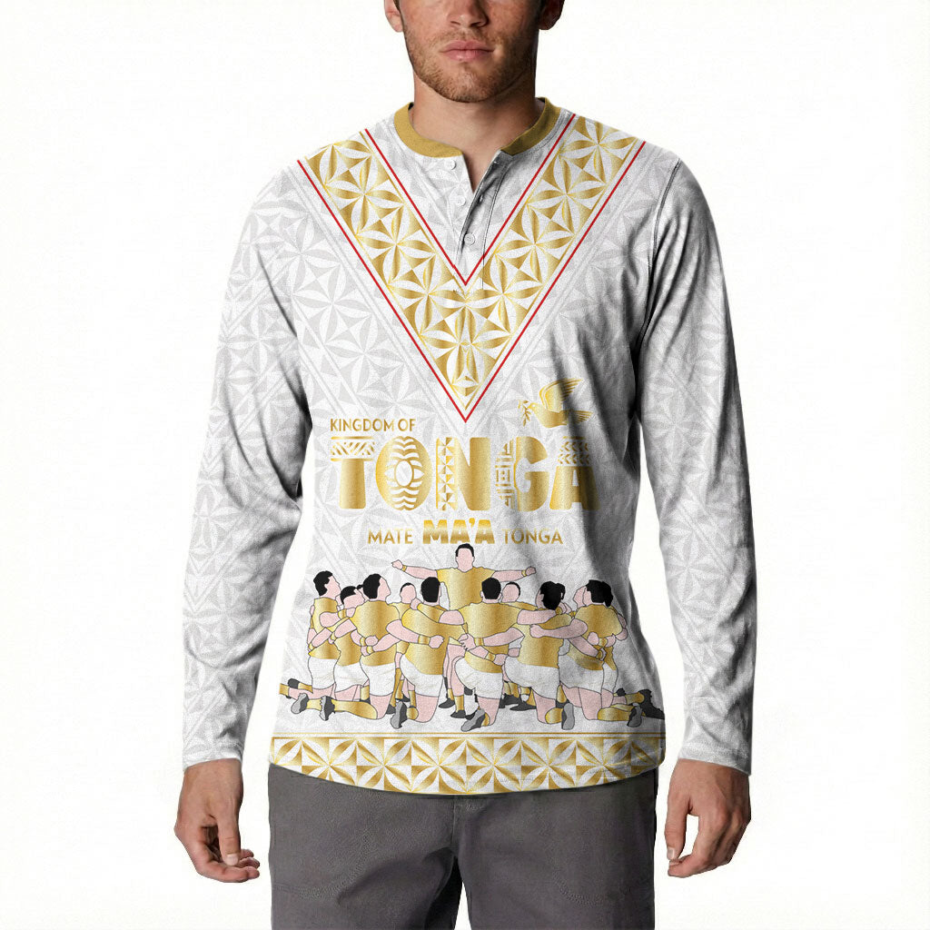 Mate Ma'a Tonga Custom Button Sweatshirt Tongan Sipi Tau Ngatu Inspired Gold LT9 - Polynesian Pride