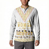 Mate Ma'a Tonga Custom Button Sweatshirt Tongan Sipi Tau Ngatu Inspired Gold LT9 - Polynesian Pride
