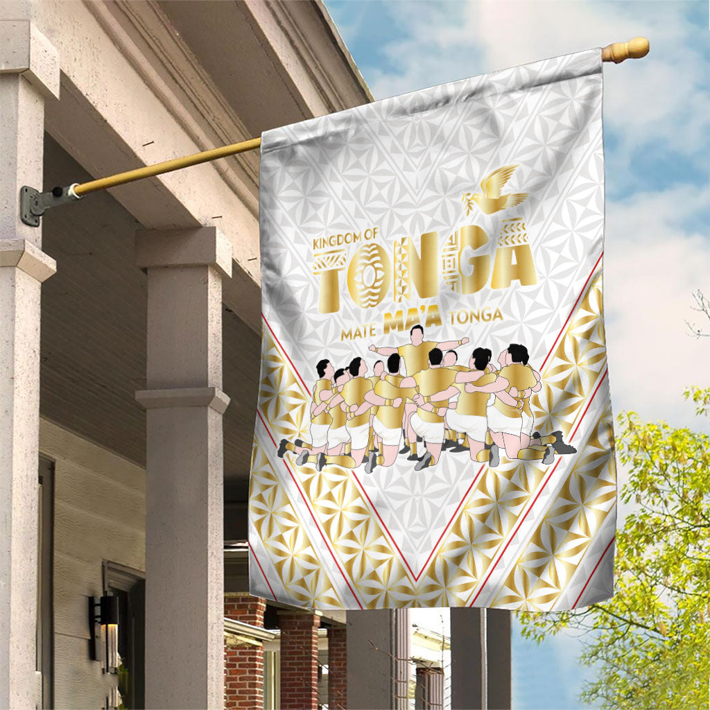 Mate Ma'a Tonga Garden Flag Tongan Sipi Tau Ngatu Inspired Gold LT9 House Flag Gold - Polynesian Pride