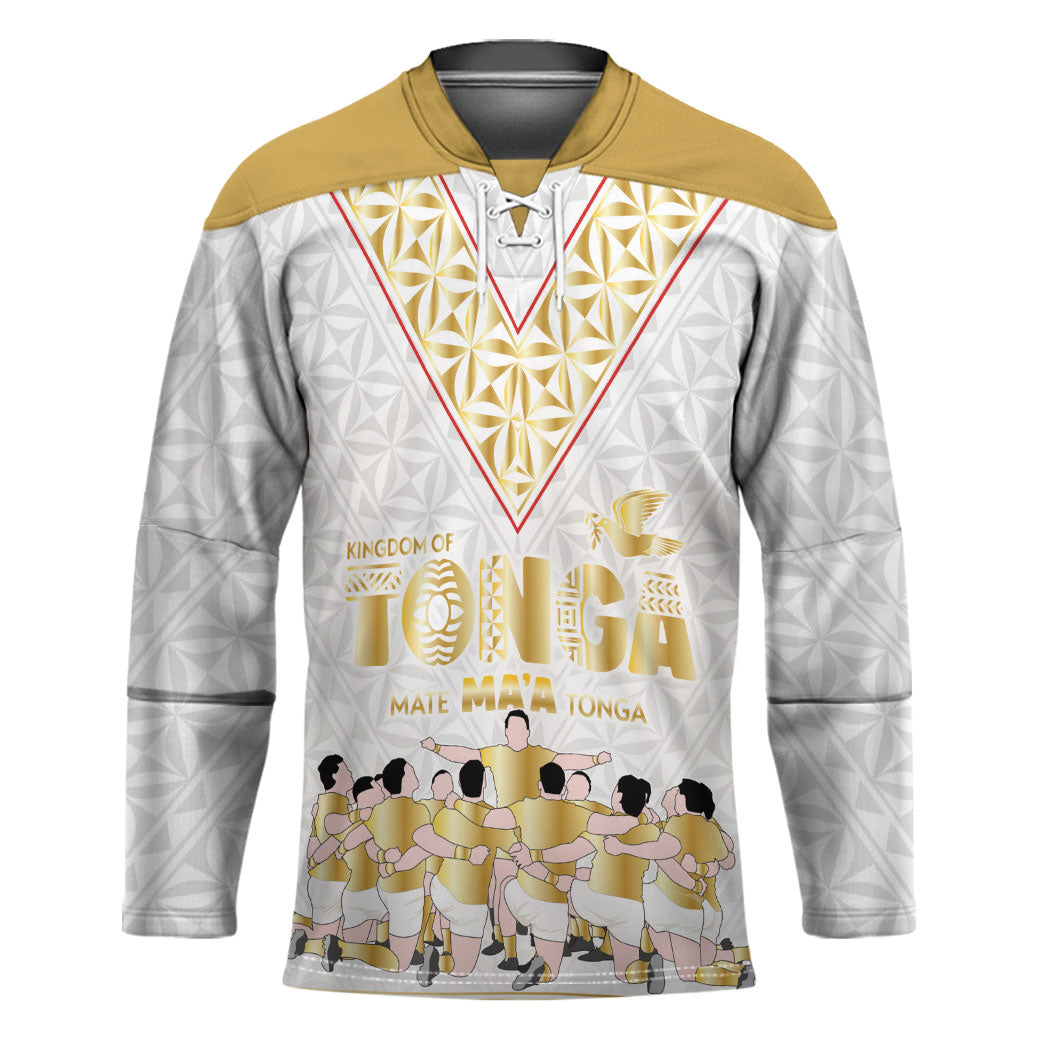 Mate Ma'a Tonga Custom Hockey Jersey Tongan Sipi Tau Ngatu Inspired Gold LT9 Unisex Gold - Polynesian Pride