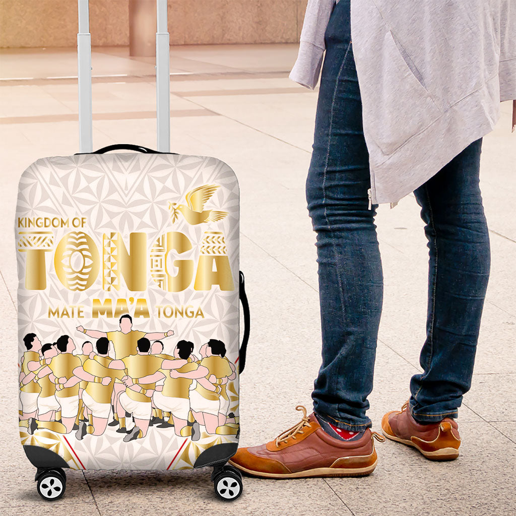 Mate Ma'a Tonga Luggage Cover Tongan Sipi Tau Ngatu Inspired Gold LT9 Gold - Polynesian Pride