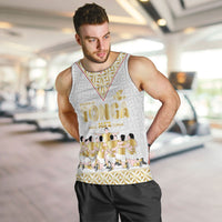 Mate Ma'a Tonga Custom Men Tank Top Tongan Sipi Tau Ngatu Inspired Gold LT9 Gold - Polynesian Pride