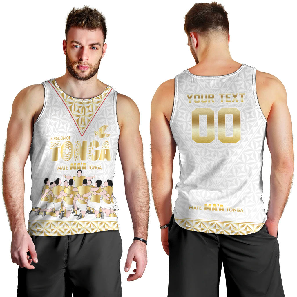 Mate Ma'a Tonga Custom Men Tank Top Tongan Sipi Tau Ngatu Inspired Gold LT9 - Polynesian Pride