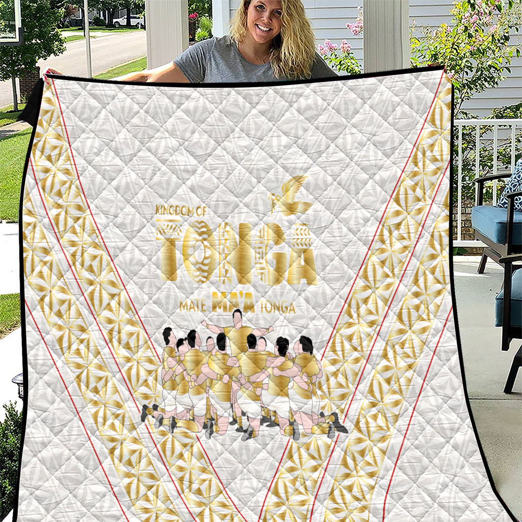 Mate Ma'a Tonga Quilt Tongan Sipi Tau Ngatu Inspired Gold LT9 Gold - Polynesian Pride