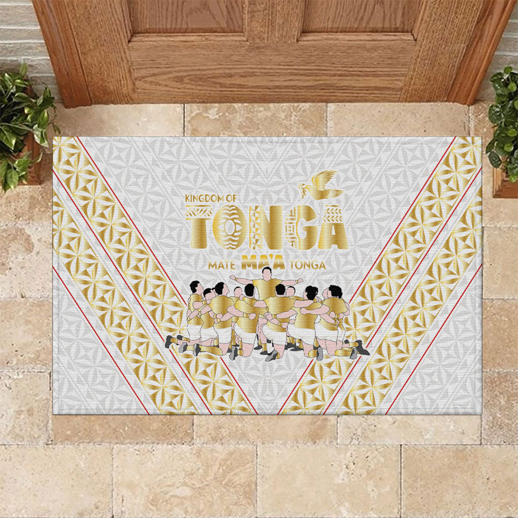 Mate Ma'a Tonga Rubber Doormat Tongan Sipi Tau Ngatu Inspired Gold LT9 Gold - Polynesian Pride