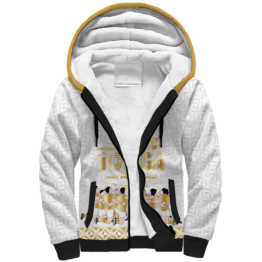 Mate Ma'a Tonga Custom Sherpa Hoodie Tongan Sipi Tau Ngatu Inspired Gold LT9 Unisex Gold - Polynesian Pride