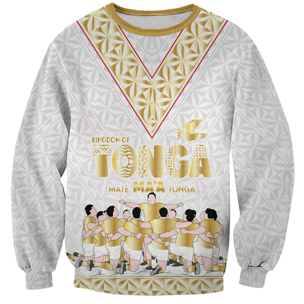 Mate Ma'a Tonga Custom Sweatshirt Tongan Sipi Tau Ngatu Inspired Gold LT9 Unisex Gold - Polynesian Pride
