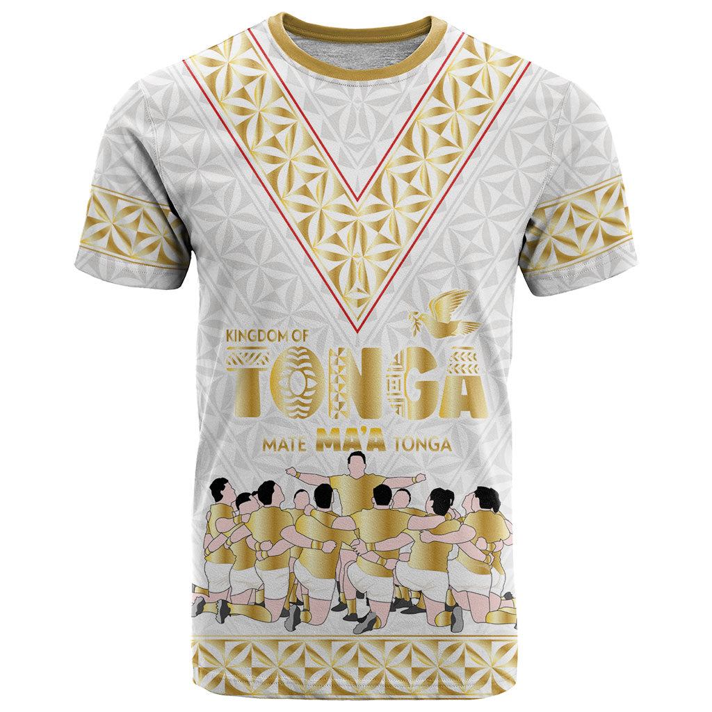 Mate Ma'a Tonga Custom T Shirt Tongan Sipi Tau Ngatu Inspired Gold LT9 Gold - Polynesian Pride