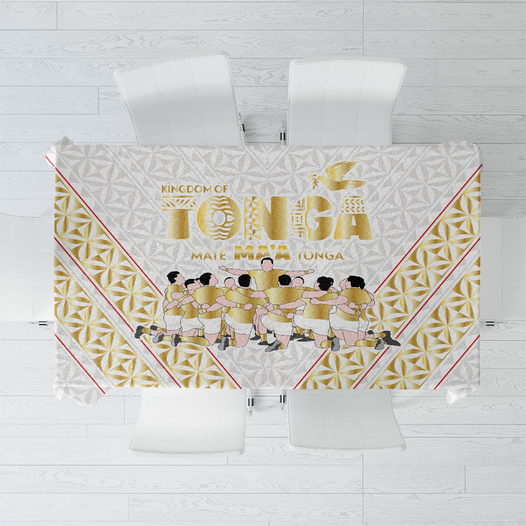 Mate Ma'a Tonga Tablecloth Tongan Sipi Tau Ngatu Inspired Gold LT9 Gold - Polynesian Pride